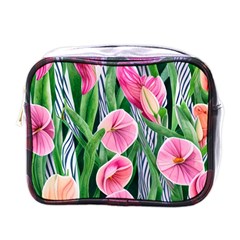 Classy Watercolor Flowers Mini Toiletries Bag (one Side) by GardenOfOphir