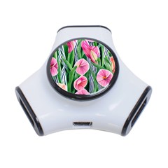 Classy Watercolor Flowers 3-port Usb Hub by GardenOfOphir