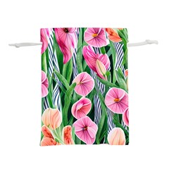 Classy Watercolor Flowers Lightweight Drawstring Pouch (l) by GardenOfOphir