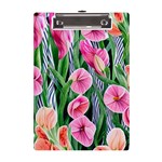 Classy Watercolor Flowers A5 Acrylic Clipboard Front