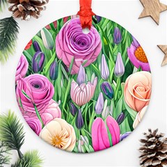 Classic Watercolor Flowers Ornament (round) by GardenOfOphir