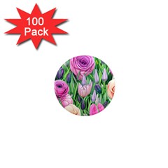 Classic Watercolor Flowers 1  Mini Magnets (100 Pack)  by GardenOfOphir