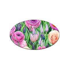 Classic Watercolor Flowers Sticker (oval) by GardenOfOphir