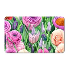 Classic Watercolor Flowers Magnet (rectangular) by GardenOfOphir