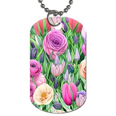 Classic Watercolor Flowers Dog Tag (one Side) by GardenOfOphir