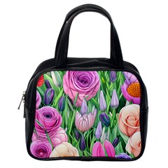 Classic Watercolor Flowers Classic Handbag (one Side) by GardenOfOphir