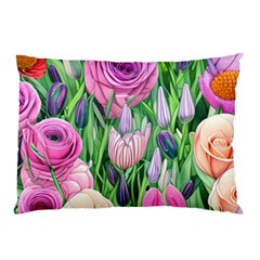 Classic Watercolor Flowers Pillow Case (two Sides) by GardenOfOphir