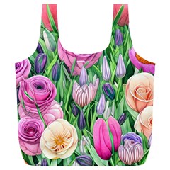 Classic Watercolor Flowers Full Print Recycle Bag (xl) by GardenOfOphir