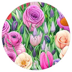 Classic Watercolor Flowers Round Trivet by GardenOfOphir