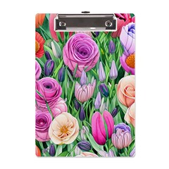 Classic Watercolor Flowers A5 Acrylic Clipboard