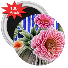 Choice Watercolor Flowers 3  Magnets (100 Pack) by GardenOfOphir