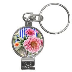 Choice Watercolor Flowers Nail Clippers Key Chain by GardenOfOphir