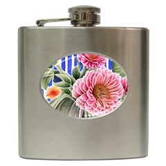 Choice Watercolor Flowers Hip Flask (6 Oz) by GardenOfOphir