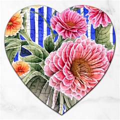 Choice Watercolor Flowers Jigsaw Puzzle (heart) by GardenOfOphir