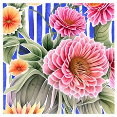 Choice Watercolor Flowers Wooden Puzzle Square by GardenOfOphir