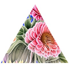 Choice Watercolor Flowers Wooden Puzzle Triangle by GardenOfOphir