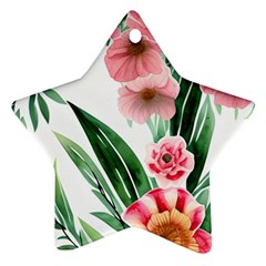 Chic Watercolor Flowers Ornament (star)