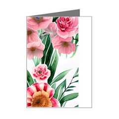 Chic Watercolor Flowers Mini Greeting Card by GardenOfOphir