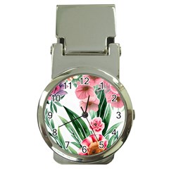 Chic Watercolor Flowers Money Clip Watches by GardenOfOphir