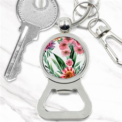 Chic Watercolor Flowers Bottle Opener Key Chain by GardenOfOphir