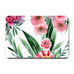 Chic Watercolor Flowers Small Doormat by GardenOfOphir