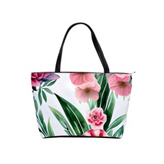 Chic Watercolor Flowers Classic Shoulder Handbag by GardenOfOphir