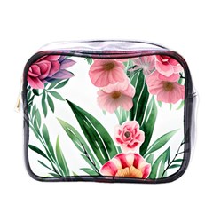 Chic Watercolor Flowers Mini Toiletries Bag (one Side) by GardenOfOphir