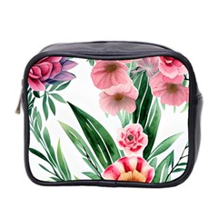 Chic Watercolor Flowers Mini Toiletries Bag (two Sides) by GardenOfOphir