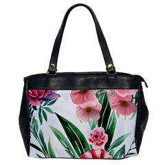 Chic Watercolor Flowers Oversize Office Handbag by GardenOfOphir