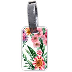 Chic Watercolor Flowers Luggage Tag (one Side) by GardenOfOphir