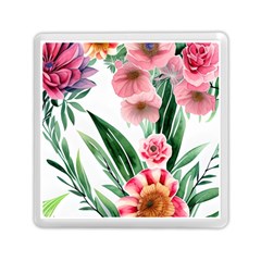 Chic Watercolor Flowers Memory Card Reader (square) by GardenOfOphir