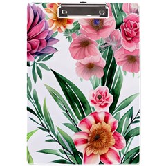 Chic Watercolor Flowers A4 Acrylic Clipboard by GardenOfOphir