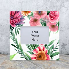 Chic Watercolor Flowers White Box Photo Frame 4  X 6  by GardenOfOphir