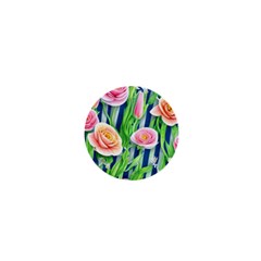 Dazzling Watercolor Flowers 1  Mini Buttons by GardenOfOphir