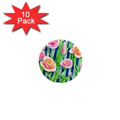 Dazzling Watercolor Flowers 1  Mini Magnet (10 Pack)  by GardenOfOphir