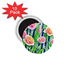 Dazzling Watercolor Flowers 1 75  Magnets (10 Pack)  by GardenOfOphir