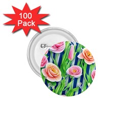 Dazzling Watercolor Flowers 1 75  Buttons (100 Pack)  by GardenOfOphir