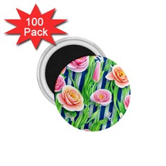 Dazzling Watercolor Flowers 1 75  Magnets (100 Pack)  by GardenOfOphir