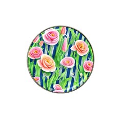 Dazzling Watercolor Flowers Hat Clip Ball Marker (4 Pack) by GardenOfOphir