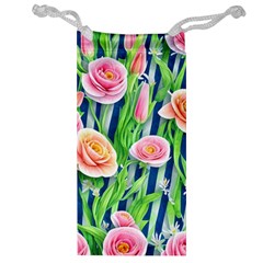 Dazzling Watercolor Flowers Jewelry Bag by GardenOfOphir