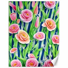 Dazzling Watercolor Flowers Canvas 12  X 16  by GardenOfOphir