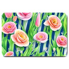 Dazzling Watercolor Flowers Large Doormat by GardenOfOphir