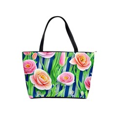 Dazzling Watercolor Flowers Classic Shoulder Handbag by GardenOfOphir