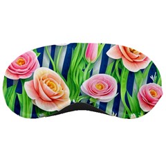 Dazzling Watercolor Flowers Sleeping Mask by GardenOfOphir