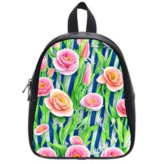 Dazzling Watercolor Flowers School Bag (small) by GardenOfOphir