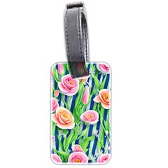 Dazzling Watercolor Flowers Luggage Tag (two Sides) by GardenOfOphir