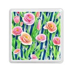 Dazzling Watercolor Flowers Memory Card Reader (square) by GardenOfOphir