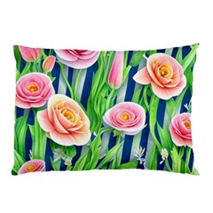 Dazzling Watercolor Flowers Pillow Case (two Sides) by GardenOfOphir