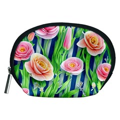 Dazzling Watercolor Flowers Accessory Pouch (medium)