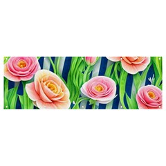 Dazzling Watercolor Flowers Banner And Sign 12  X 4  by GardenOfOphir